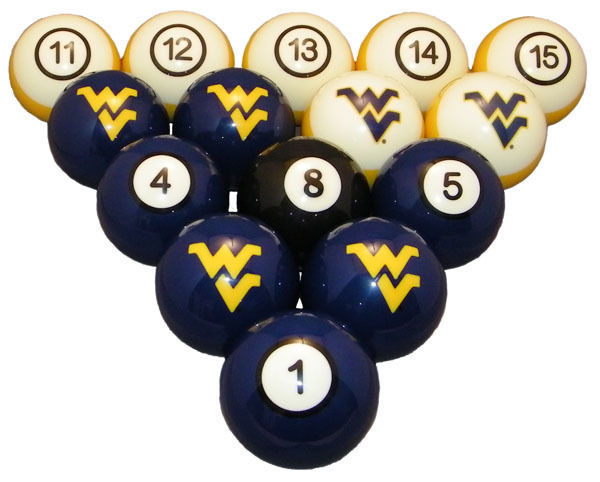 Wvubbs100n West Virginia University Billiard Numbered Ball Set