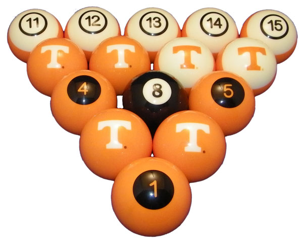 Tenbbs100n University Of Tennessee Billiard Numbered Ball Set