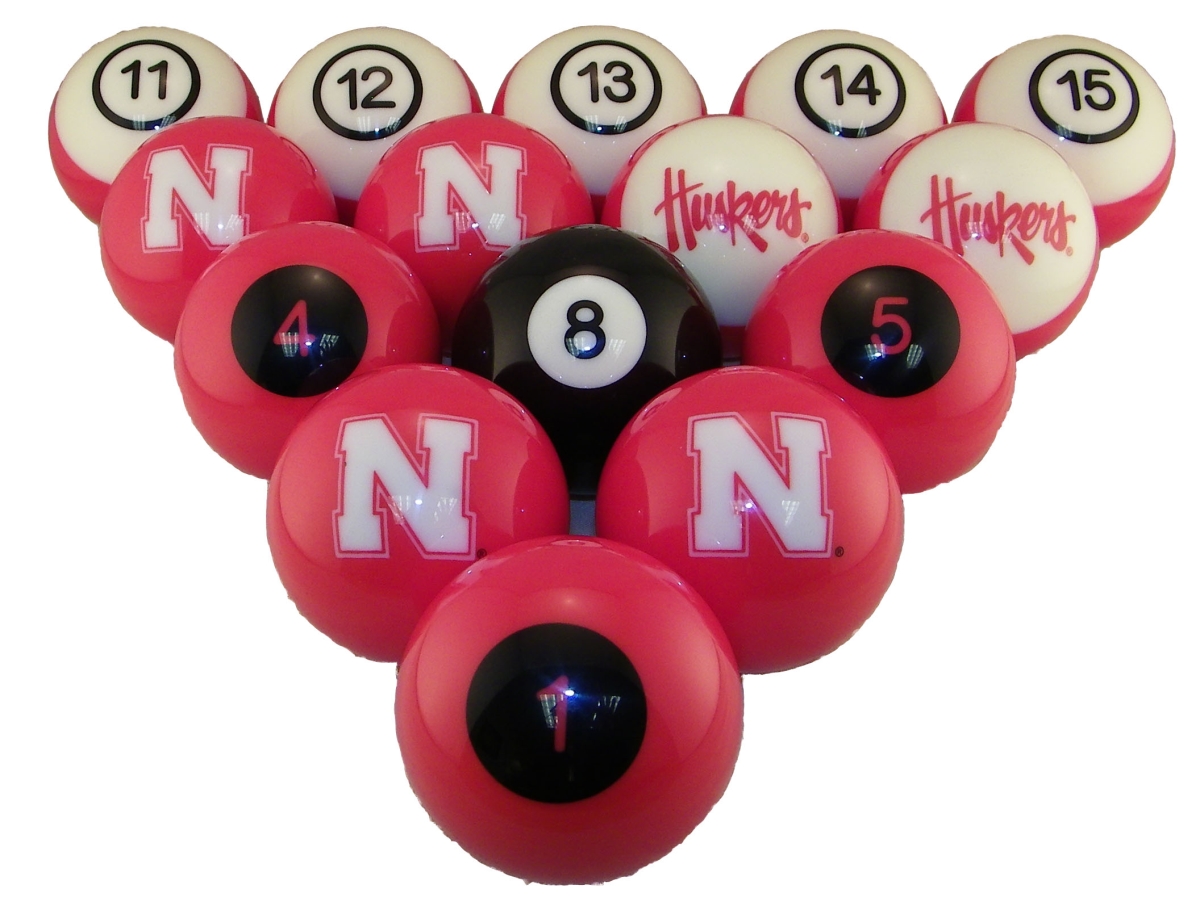 Nebbbs300n University Of Nebraska Billiard Ball Set - Numbered