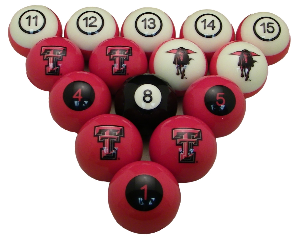 Txtbbs200n Texas Tech University Billiard Ball Set - Numbered