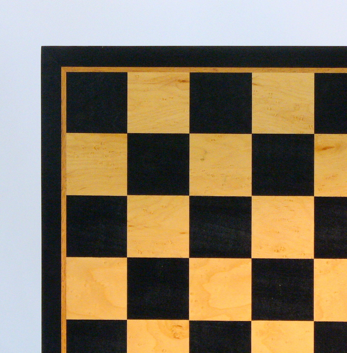 37bf-ebc Ebony & Maple Inlaid Veneer Chess Square Board, Black - 2 In.