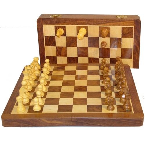 Sh914m 14 In. Folding Wood Magnetic Chess Set