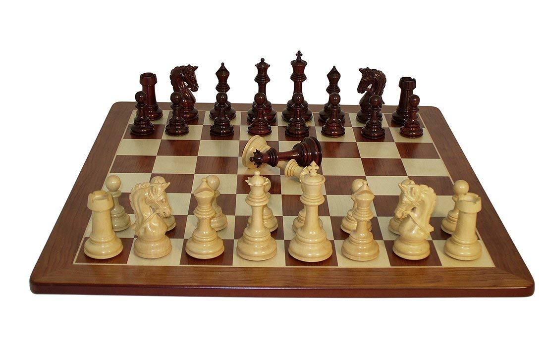 37rc-ebm 2 In. Sq. Rosewood & Boxwood Classic Chess Board - Ebony & Maple