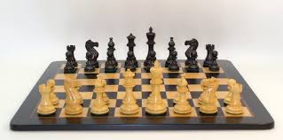 42bnc-ebc Boxwood Classic Chessmen With Ebony & Maple Chessboard, Black & Natural