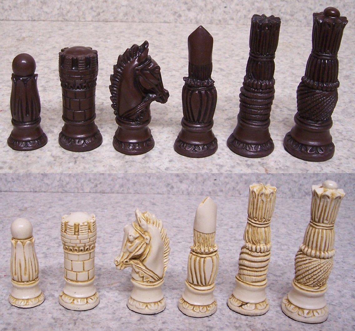 40vic-217 1.8 In. Square Victorian Solid Resin Chessmen From England Elegance Decoupage Board