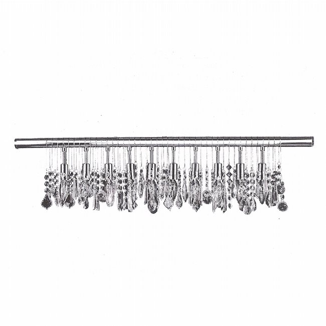 Nadia Collection 10 Light Chrome Finish With Clear Crystal Wall Sconce
