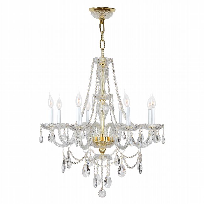 W83097g28 Provence Collection 8 Light Gold Finish With Clear Crystal Chandelier