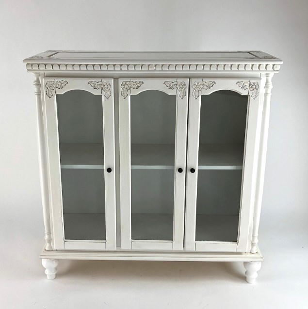 Jc010w 39.5 X 39 X 14 In. Glass Door Cabinet - White