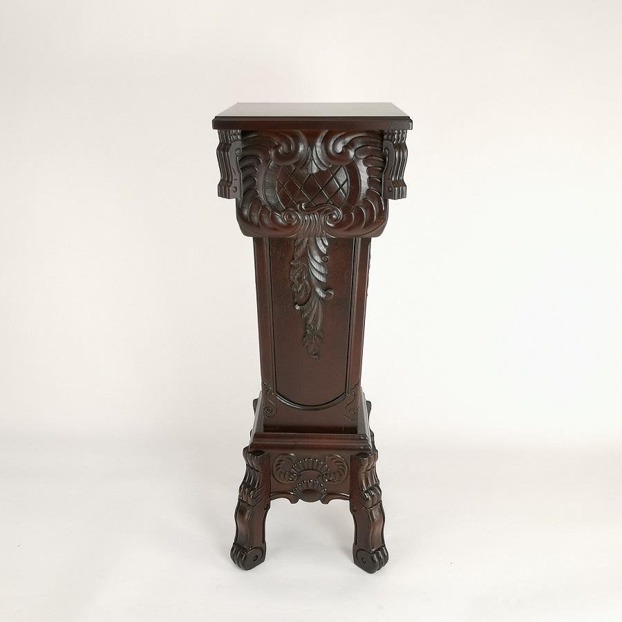 5725 Brown Victorian Style Pedestal Desk, 17 X 17 X 42 In.