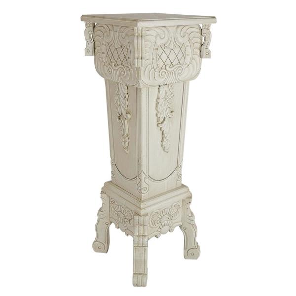5725w White Victorian Style Pedestal Desk, 38 X 14 X 14 In.