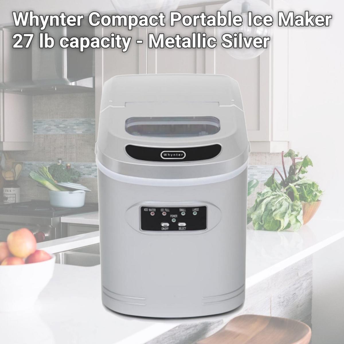 Picture of Whynter Compact Portable Ice Maker 27 lb capacity - Metallic Silver