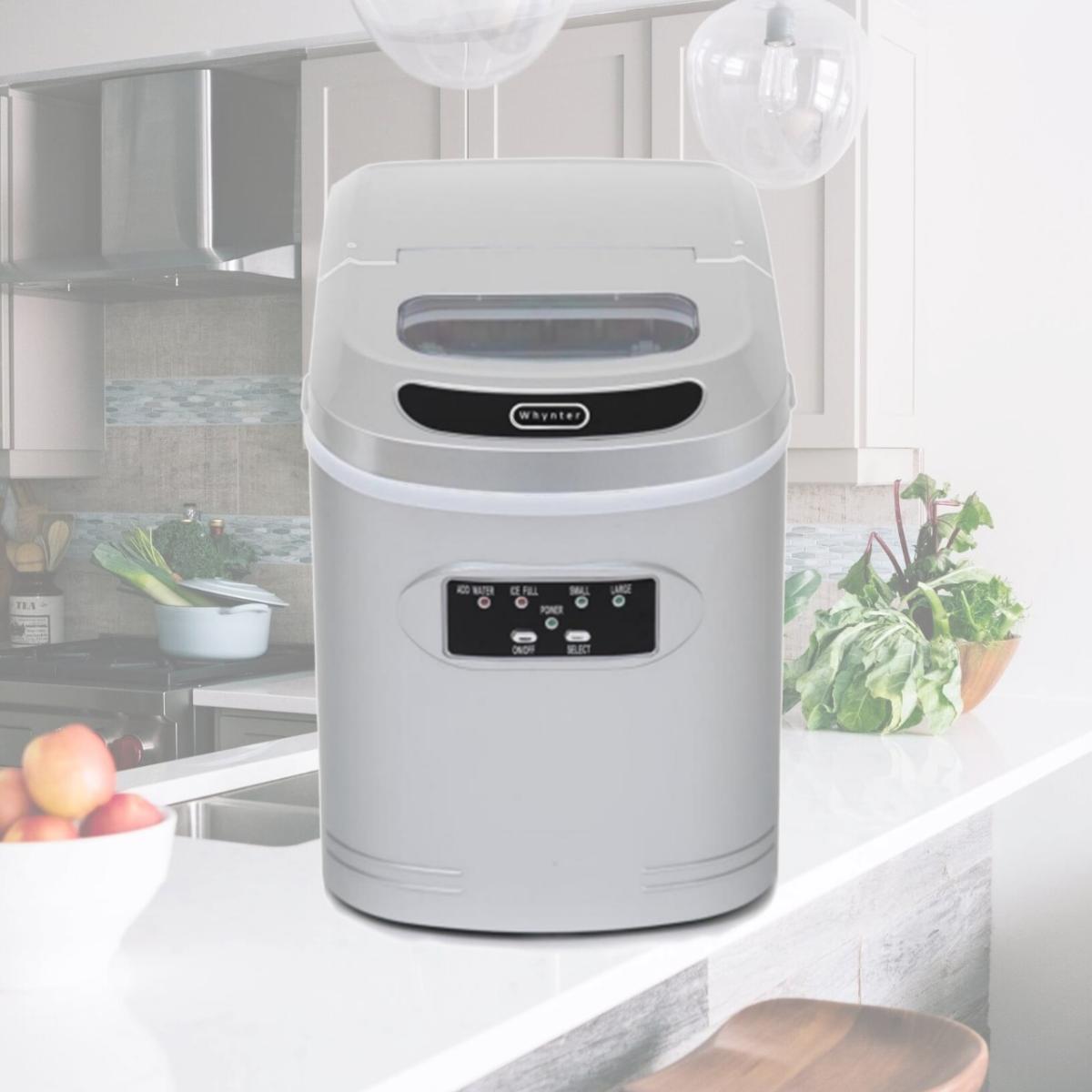 Picture of Whynter Compact Portable Ice Maker 27 lb capacity - Metallic Silver