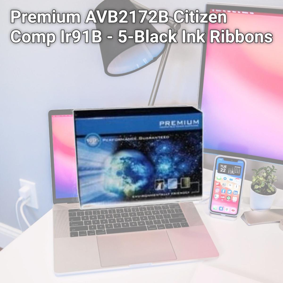 Picture of Premium AVB2172B Citizen Comp Ir91B - 5-Black Ink Ribbons