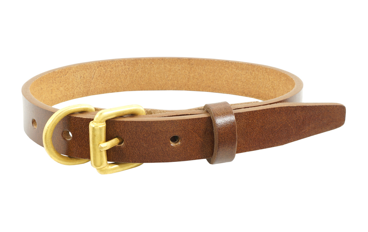 Ma-12 M Pattinson Dog Collar, Plain Brown - Medium
