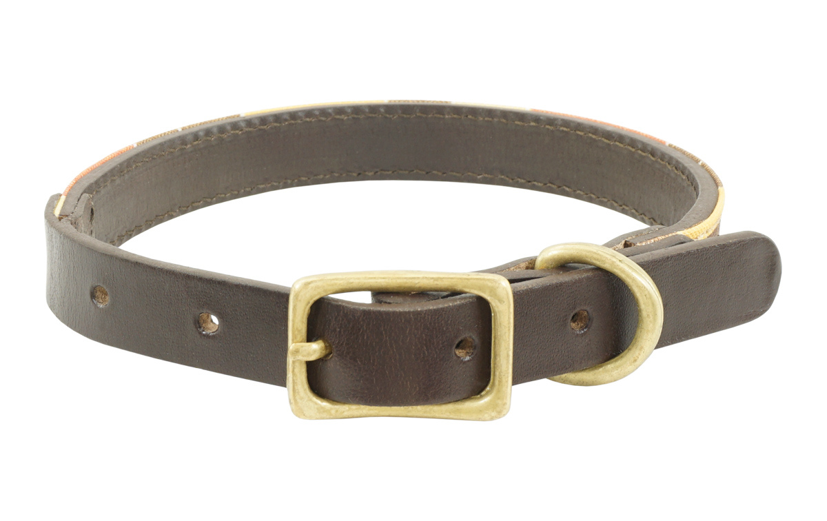 Ma-02-10 L Myrtle Dog Collar, Dark Brown - Large