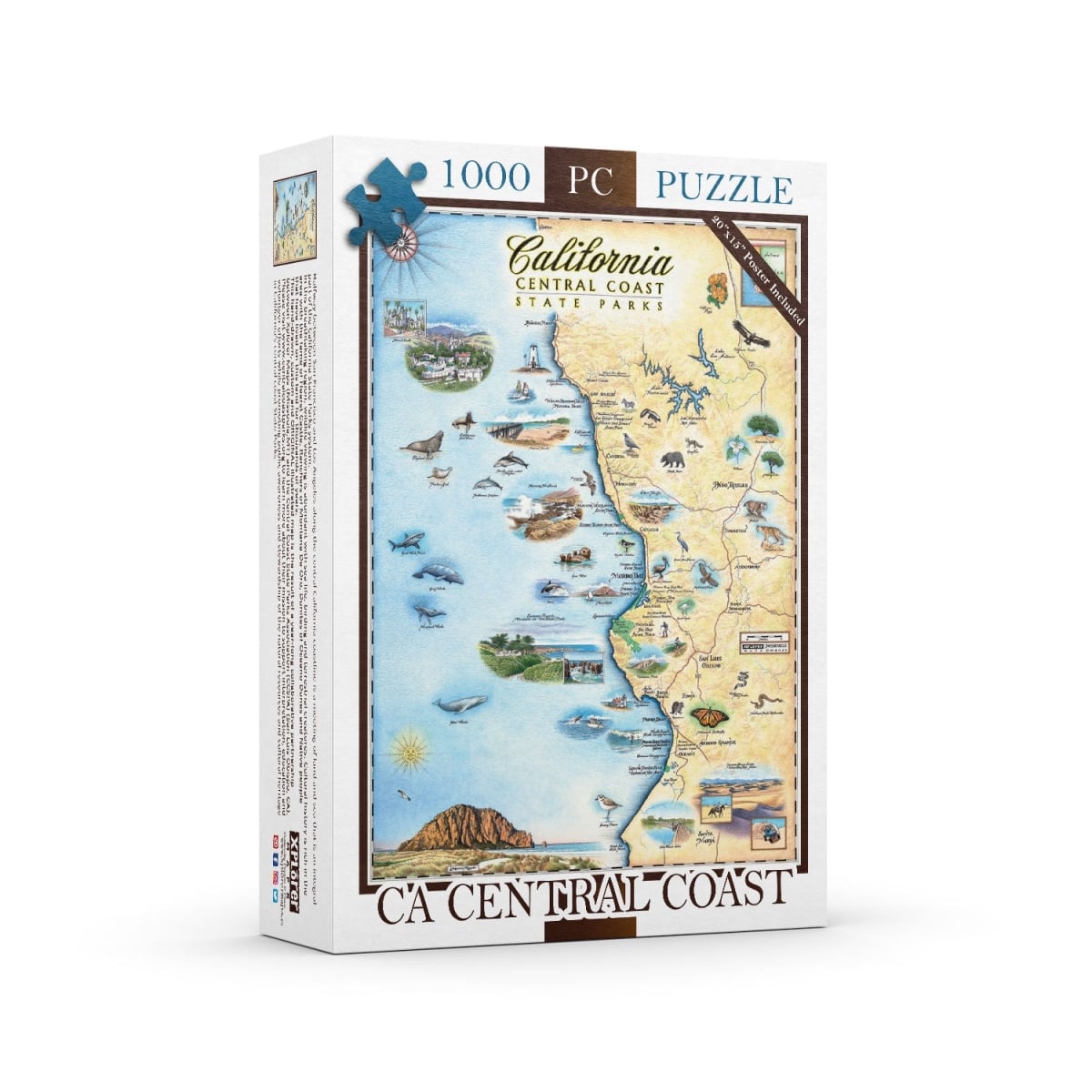 PZMCB_CCSP California Central Coast State Parks Map Jigsaw Puzzle - 1000 Pieces