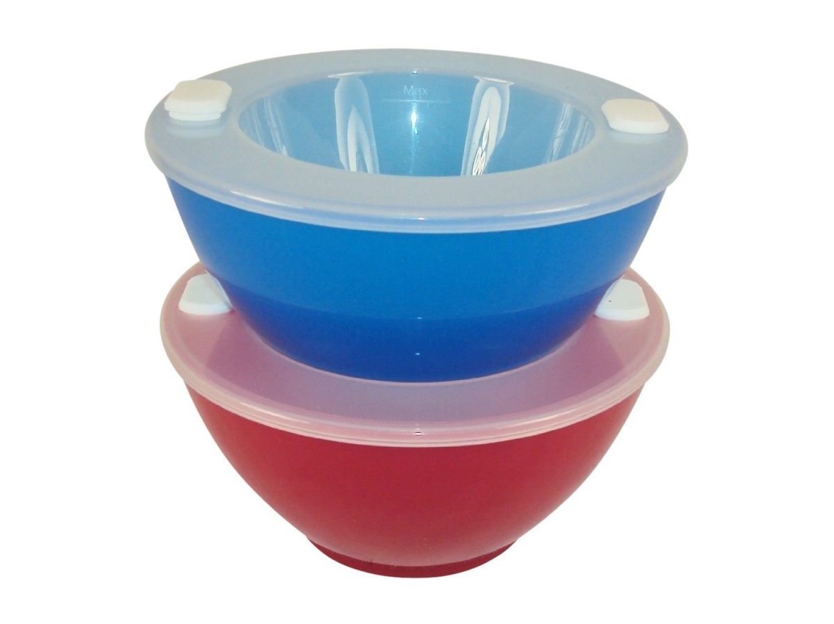 20869 Hotn Cold Food Storage Bowls, Red & Blue - Set Of 2