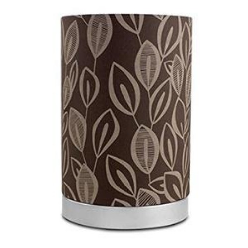 18294-001 Leaf Fabric Uplight Lamp With Light Bulb, Graphite & Brown