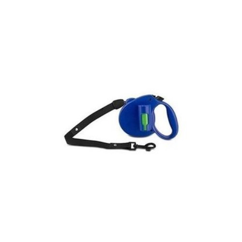 Paw Bio Retractable Leash With Green Pick-up Bags, Blue