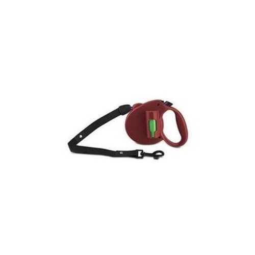 Rd-1967 Paw Bio Retractable Leash With Green Pick-up Bags, Red