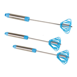 394258 Ronco Self Turning Turbo Whisk, Blue - Pack Of 3