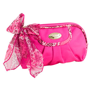 Summer Bliss Round Cosmetic Bag, Hot Pink