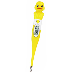 92-143-7053 Vida Mia Digital 20-second Flexible Tip Childs Duck Thermometer - Yellow & White