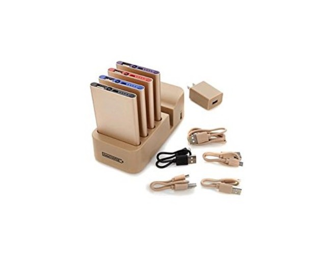 Instacharge EL-4KPS-GLD Power Banks & Charging Station 4 Pack 4000mAh - Gold Instacharge EL-4KPS-GLD Power Banks & Charging Station 4 Pack 4000mAh - Gold