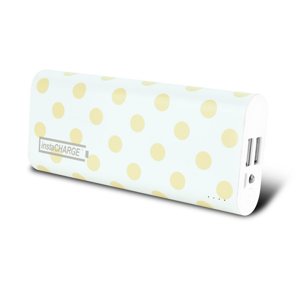 Instacharge EL-88KGLDDOT Dual USB Power Bank Portable Battery Charger 8800mAh - Gold Polkadot Instacharge EL-88KGLDDOT Dual USB Power Bank Portable Battery Charger 8800mAh - Gold Polkadot