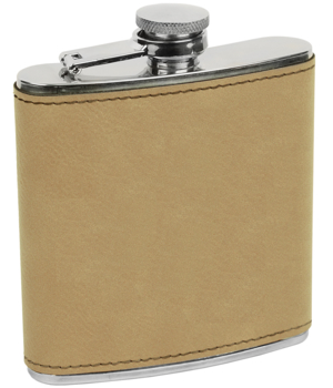 Generic Fsk615 6 Oz Leatherette Wrapped Stainless Steel Flask