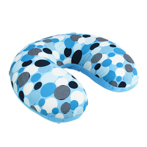 13057 Triplogic Microbead U-shaped Travel Flight Neck Pillow - Polka Dot Blue