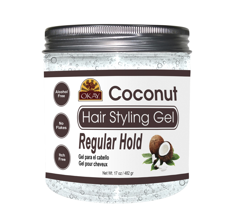 -cocog17 17 Oz Coconut Hair Styling Gel, Regular Hold