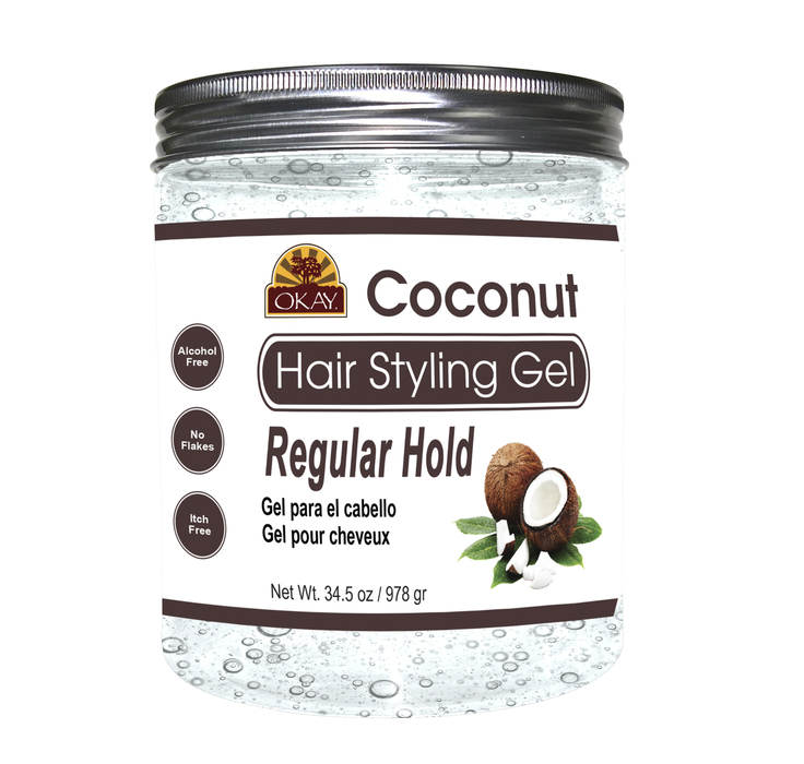 -cocog34 34.5 Oz Coconut Hair Styling Gel, Regular Hold
