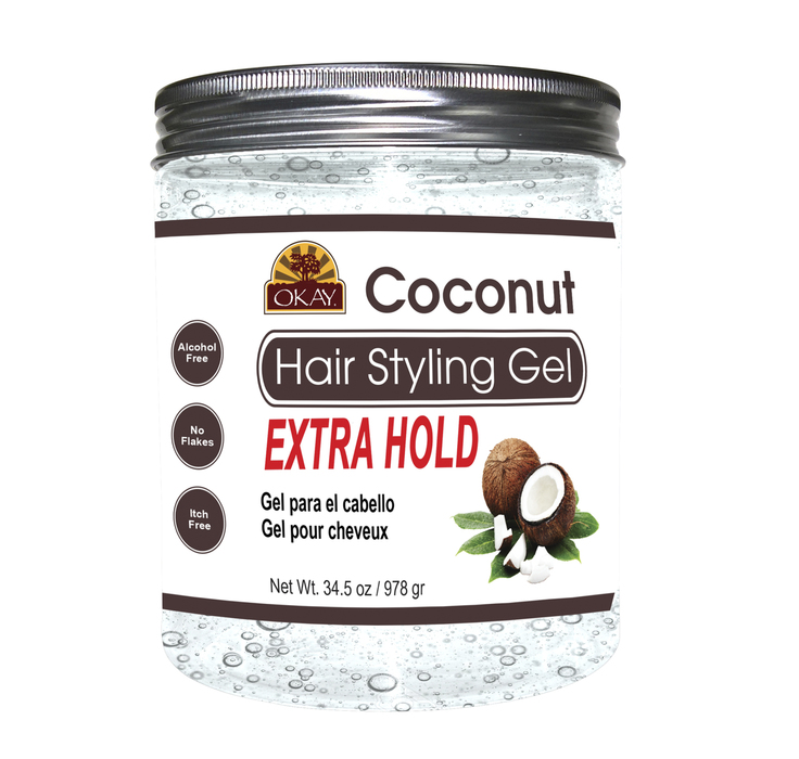 -cocogx34 34.5 Oz Coconut Hair Styling Gel, Extra Hold
