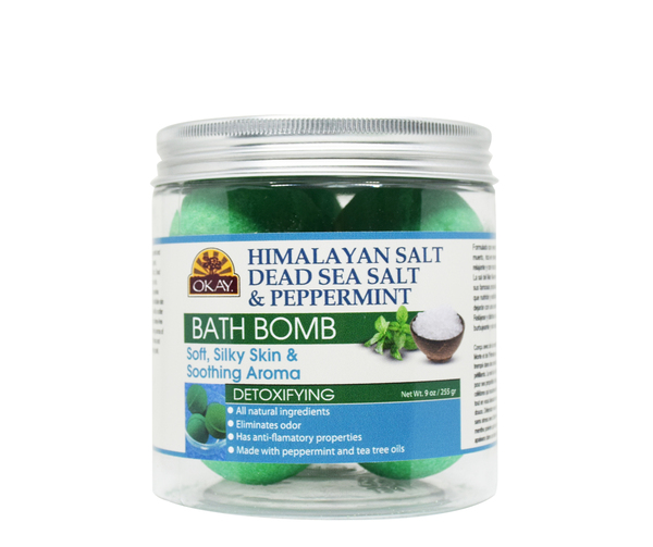 Okay-spabbpep19 10 Oz Himalayan & Dead Sea Salt & Peppermint Bath Bomb