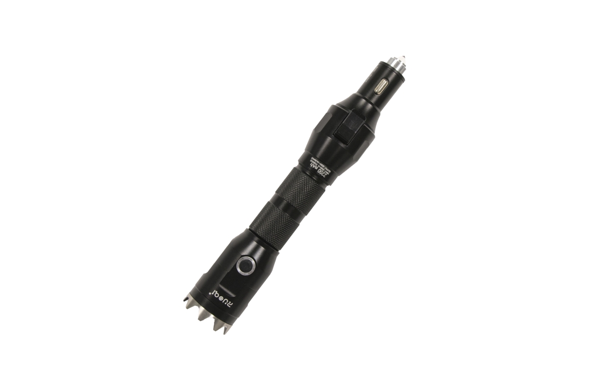 Ztp432bk 5-in-1 Multifunctional Led Flashlight With Car Emergency Escape Tool Kit, Black