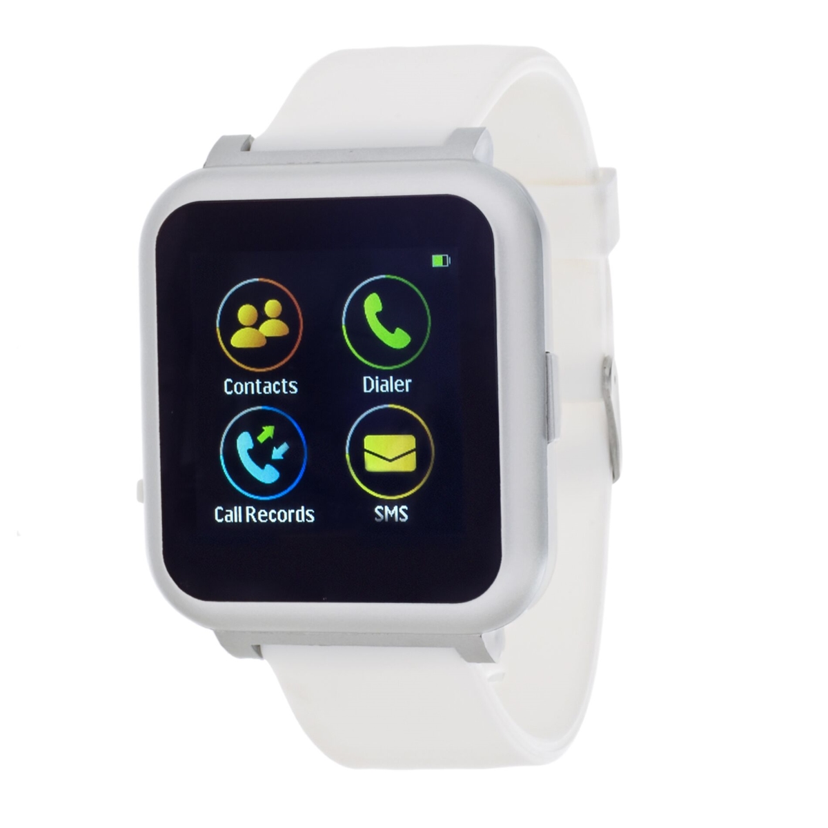 Rbxtr011wt Digital Smart Watch With Square Dial & Rubber Strap, White