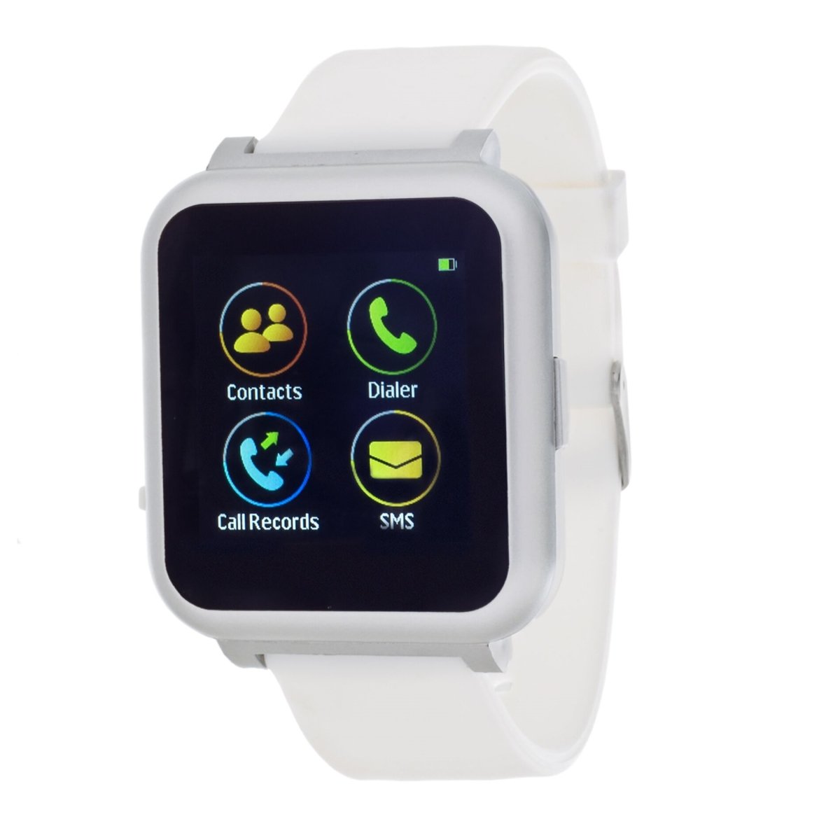  RBXTR011WT Digital Smart Watch with Square Dial & Rubber Strap, White