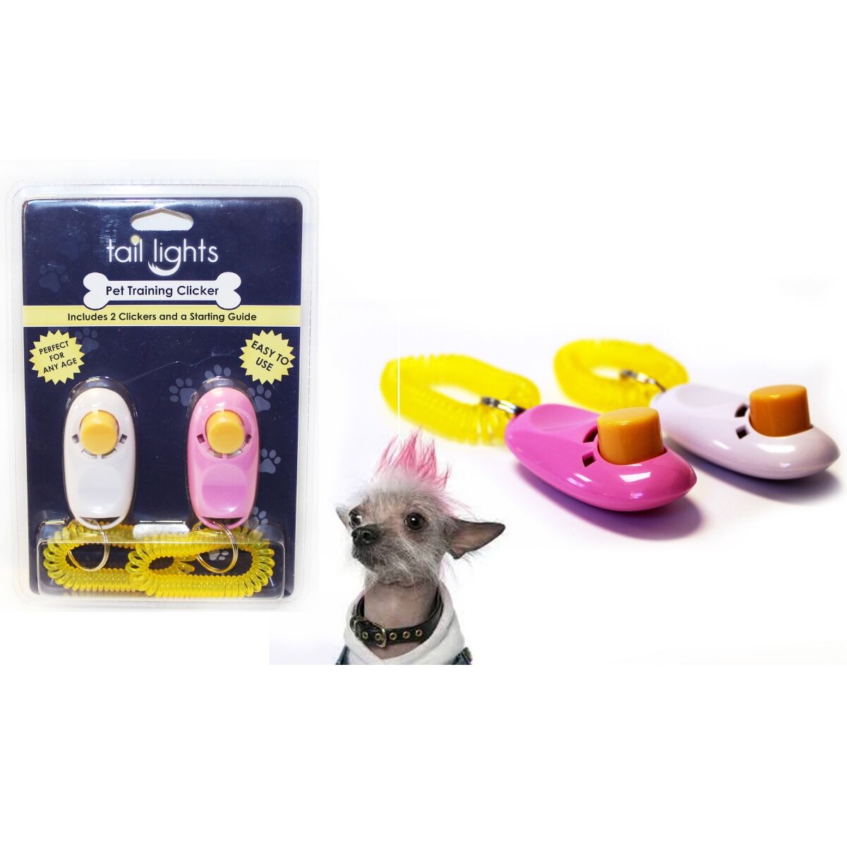 Tl019-2-m1 Tail Lights Pet Training Clickers, White & Pink