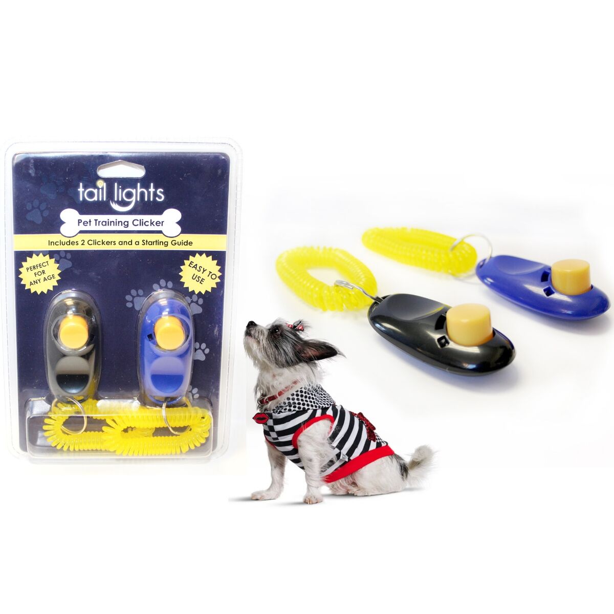Tl019-2-m2 Tail Lights Pet Training Clickers, Black & Blue