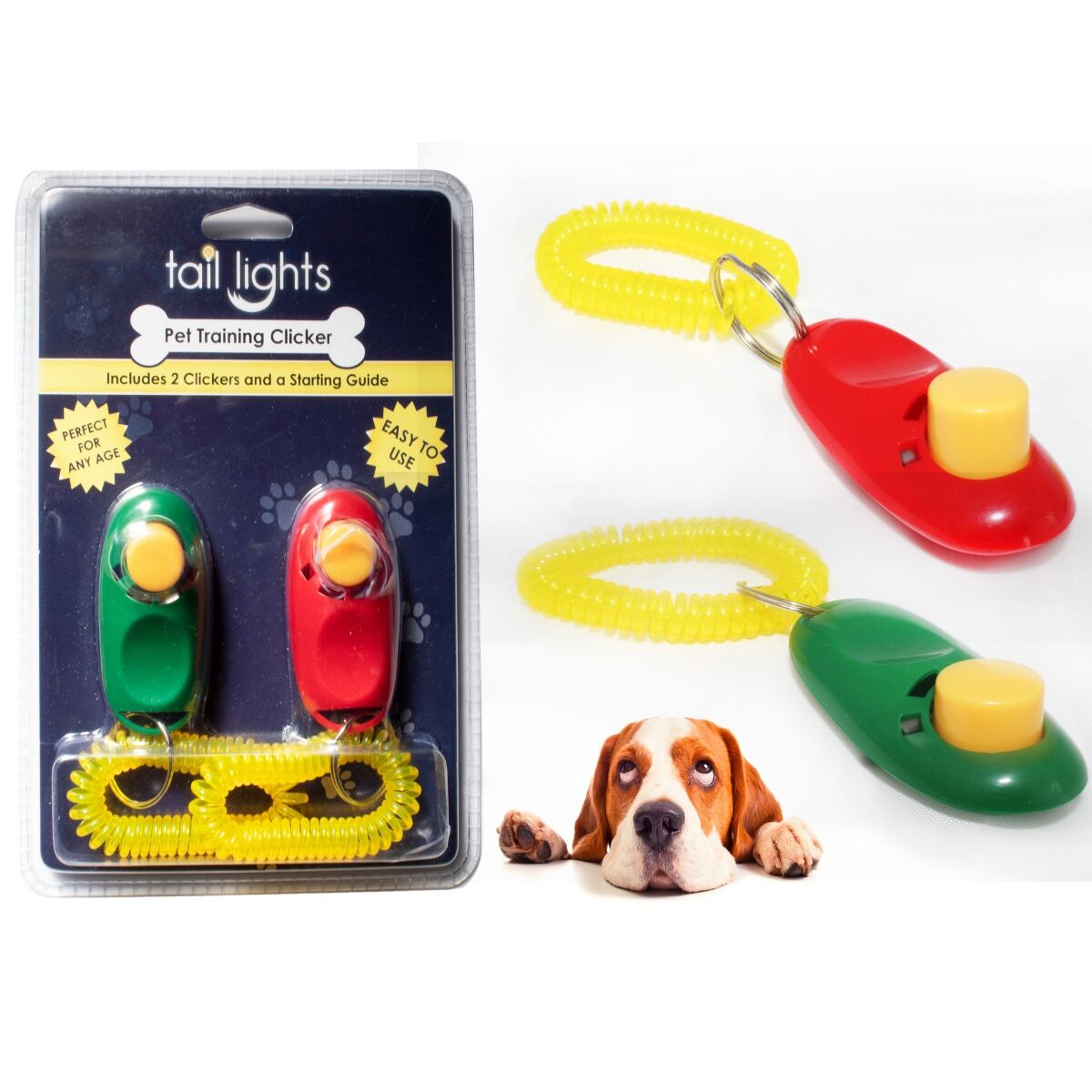 Tl019-2-m3 Tail Lights Pet Training Clickers, Green & Red