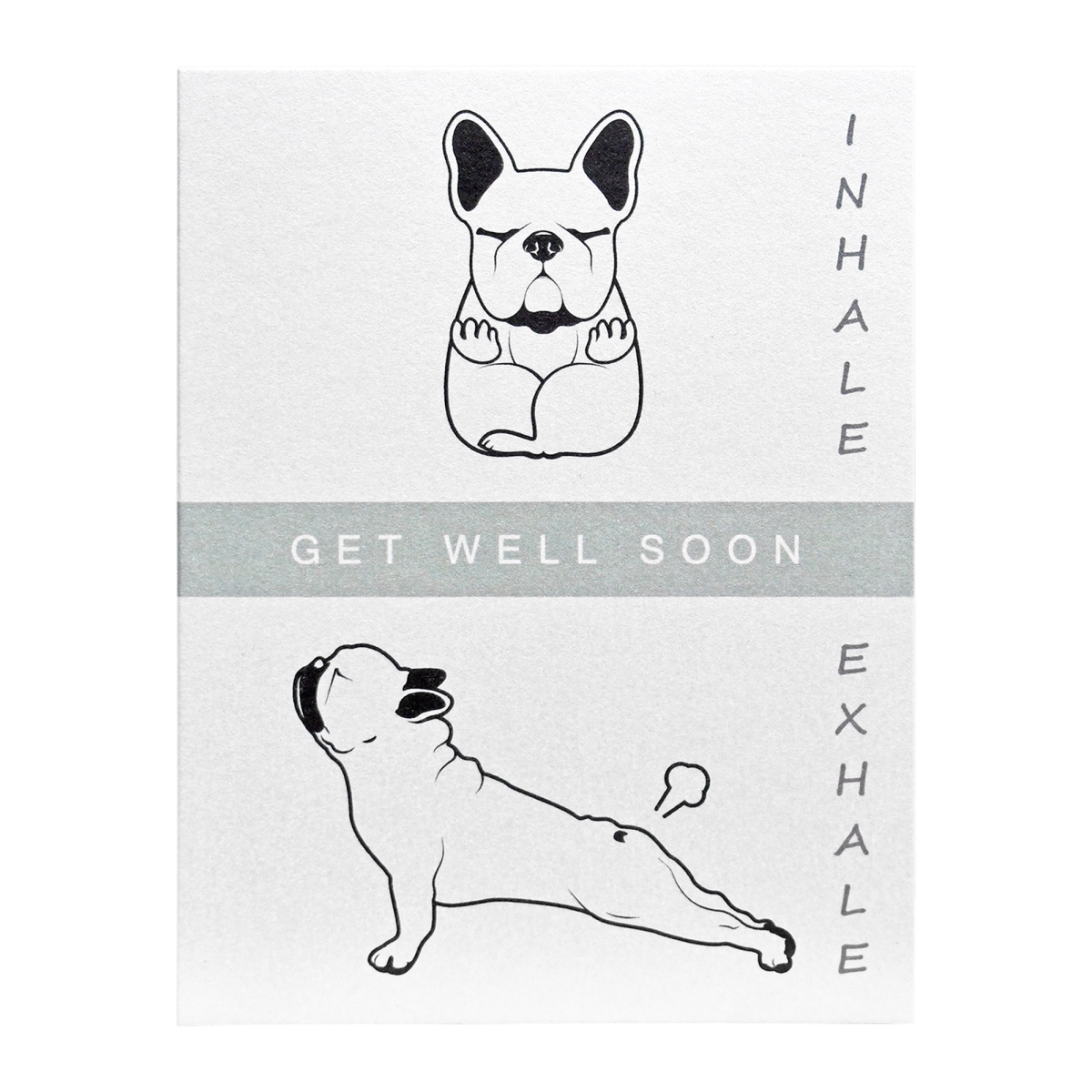 221 5.5 x 4.25 in. Radiant Pearl Cardstock Greeting Card – Get Well Soon Card Inhale Exhale