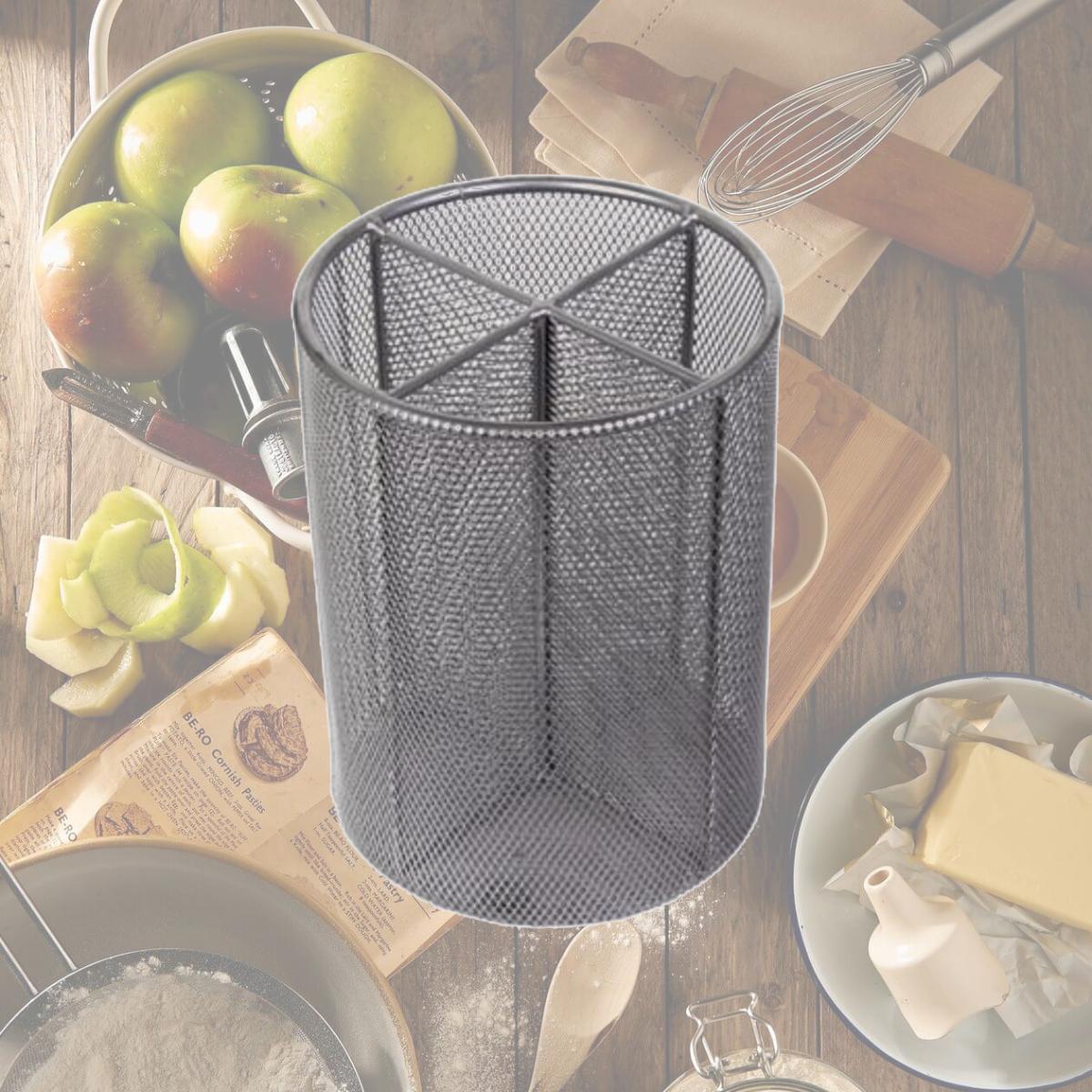 Picture of Ybm Home 2373 Silver Mesh Quartet Cup Utensil Organizer Caddy