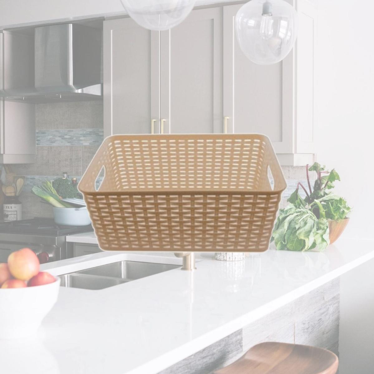 Picture of Ybm Home ba413 Plastic Rattan Storage Basket- Small