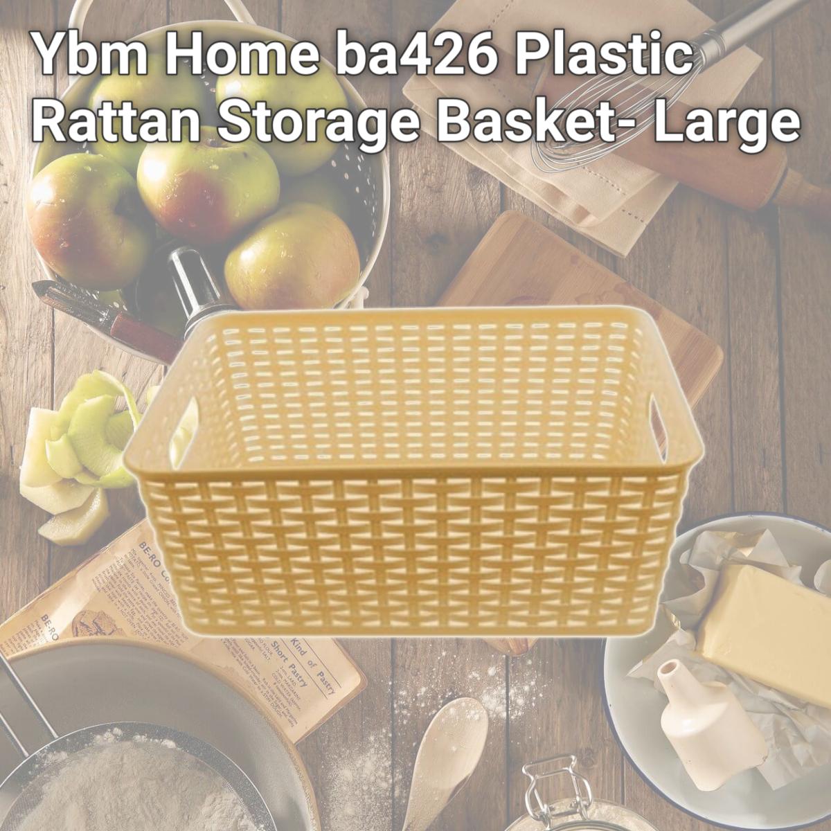 Picture of Ybm Home ba426 Plastic Rattan Storage Basket- Large