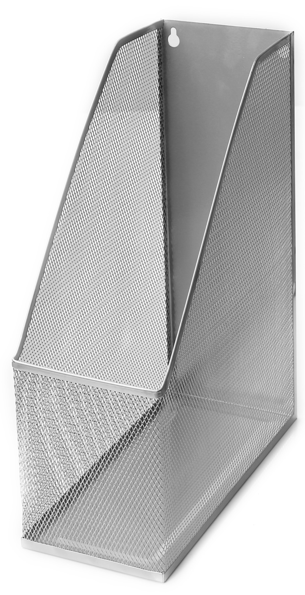 2258vc Mesh Steel Magazine Rack With Extra Wide Wall Mount Hanging Desktop Letter File Holder, Silver - 12 X 4.5 X 10 In.