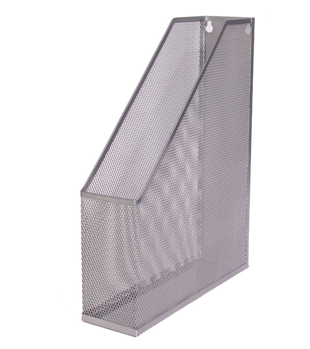 1111vc Mesh Steel Wall Mount Hanging Or Desktop Magazine Document Letter Mail File Holder, Silver - 12 X 3 X 10 In.