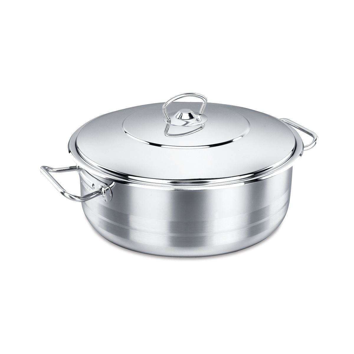 Korkmaz A1956 11 Qt. Classic 18 By 10 Stainless Steel Dutch Oven Shallow Covered Stockpot Cookware Induction
