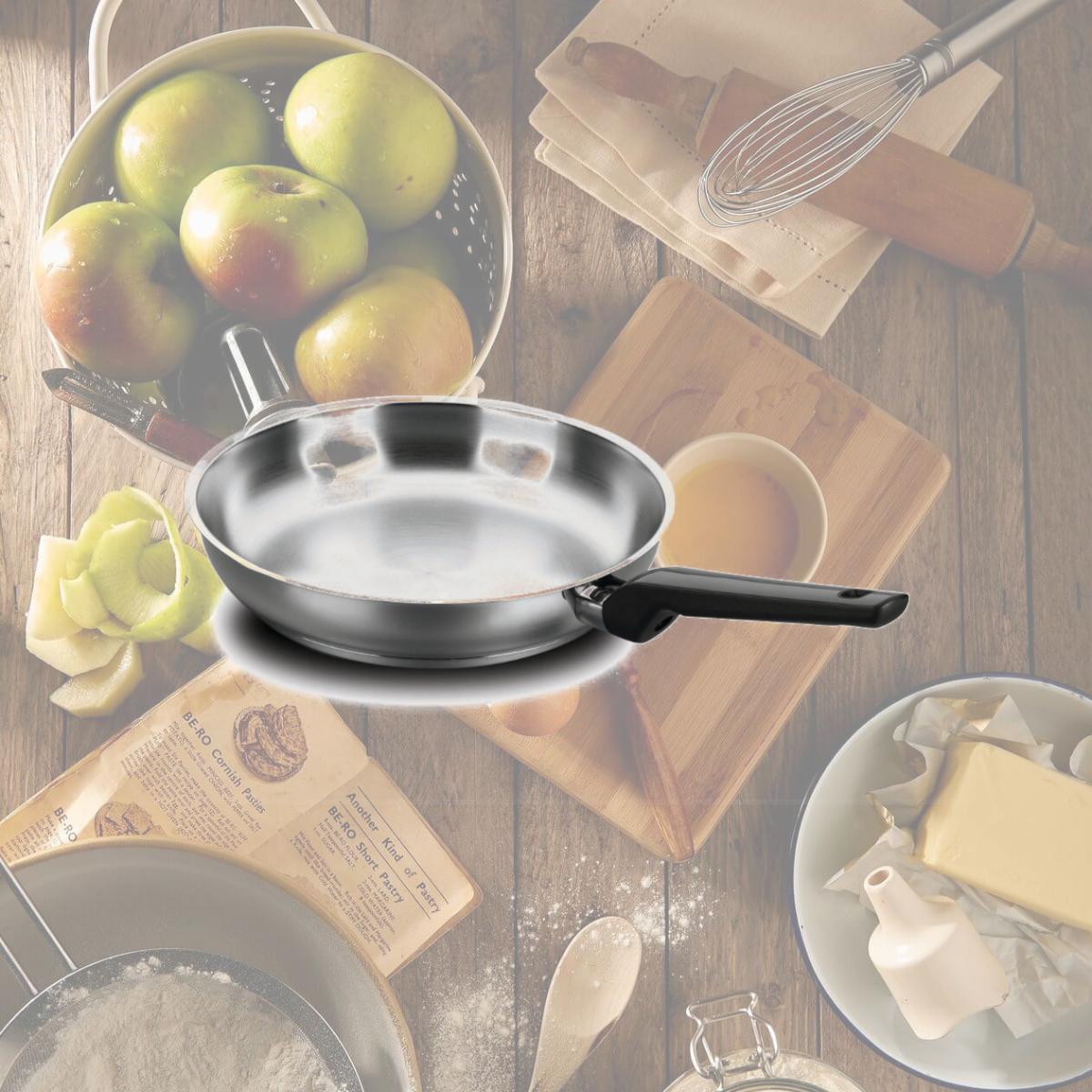 Picture of Korkmaz A1909 10 in. Classic 18 by 10 Stainless Steel Deep Frying Stir Fry Pan