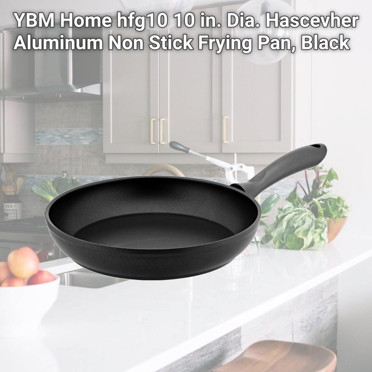 Picture of YBM Home hfg10 10 in. Dia. Hascevher Aluminum Non Stick Frying Pan, Black